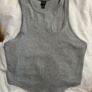 Light Grey Ribbed Tank Top
